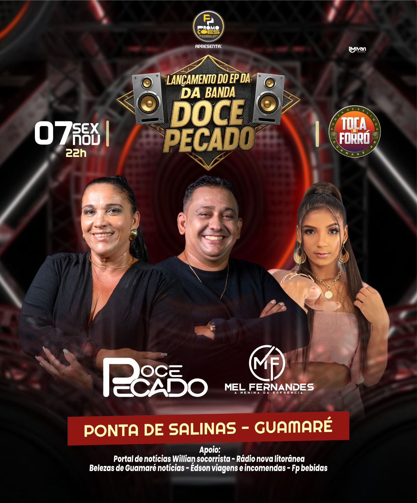 ​VAI TER SORTEIO DE CORTESIAS NO INSTAGRAM DO PORTAL DE NOTICIAS WILLIAN SOCORRISTA PARA O LANÇAMENTO DO EP DA BANDA DOCE PECADO NA TOCA DO FORRÓ