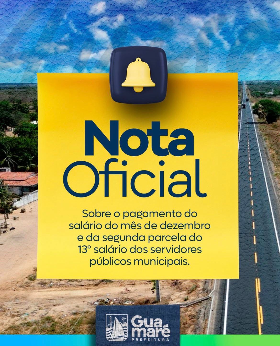 A Prefeitura Municipal de Guamaré informa aos agentes públicos