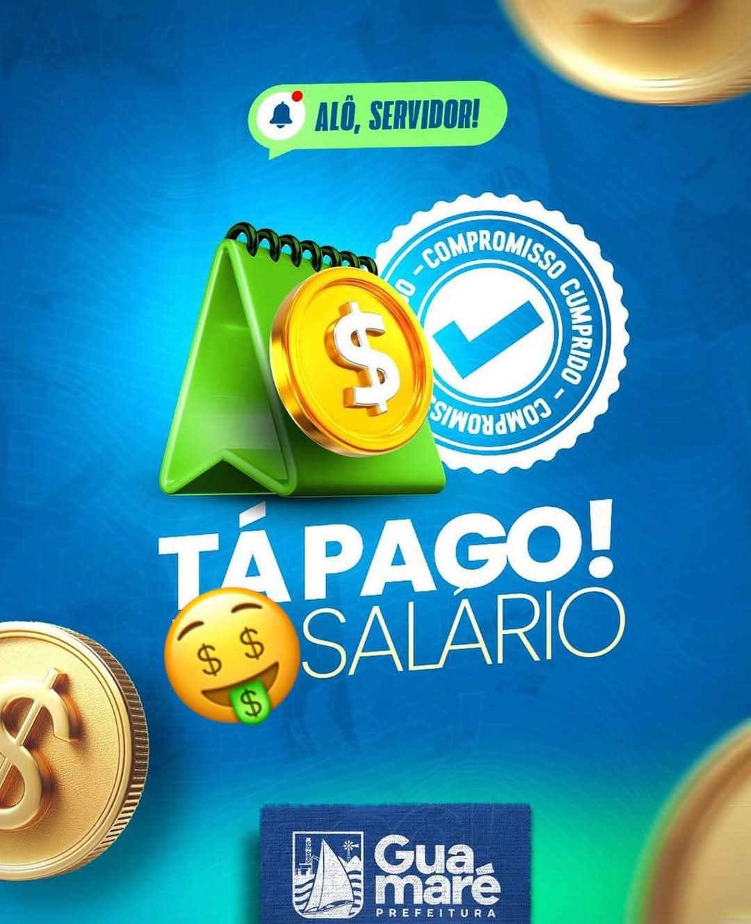 Atenção, servidores municipais: salário de janeiro já tá na conta! 🤑💰