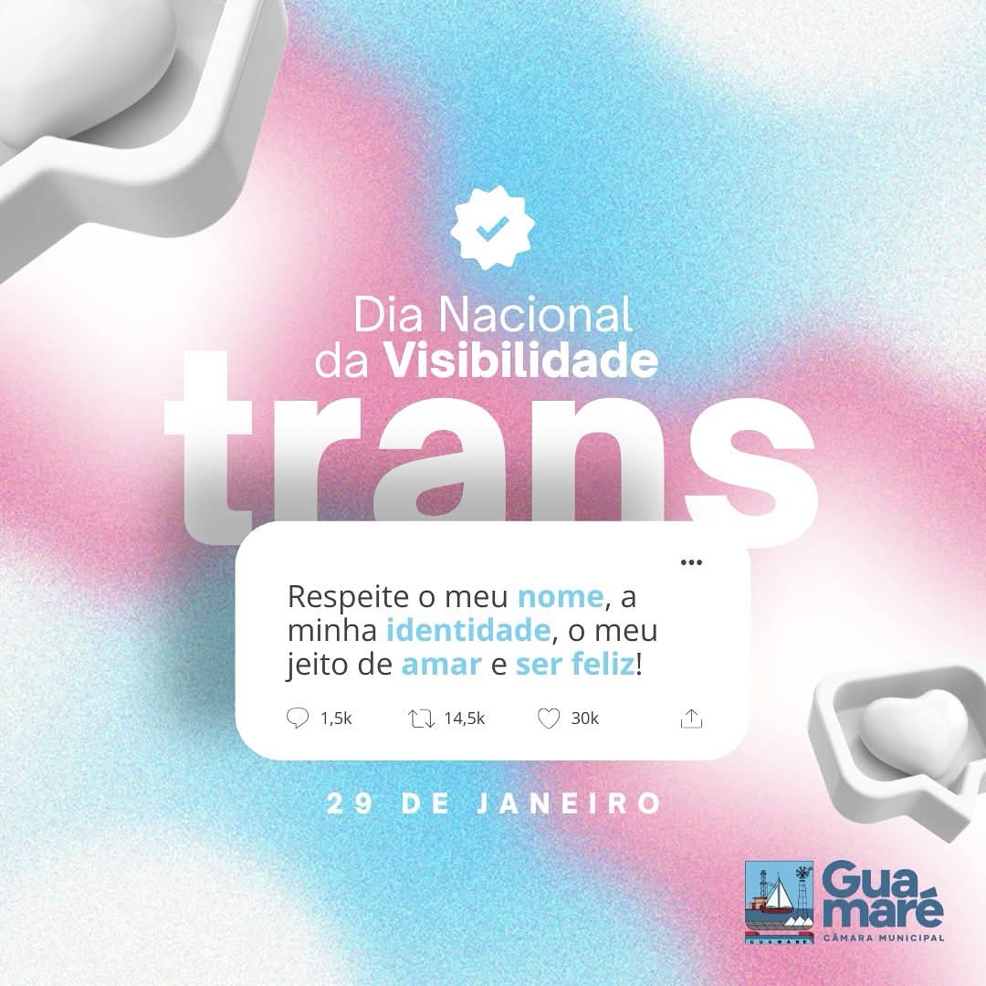 Ser visto é existir! No Dia da Visibilidade Trans, reafirmamos a importância da representatividade, do respeito e da luta por direitos.