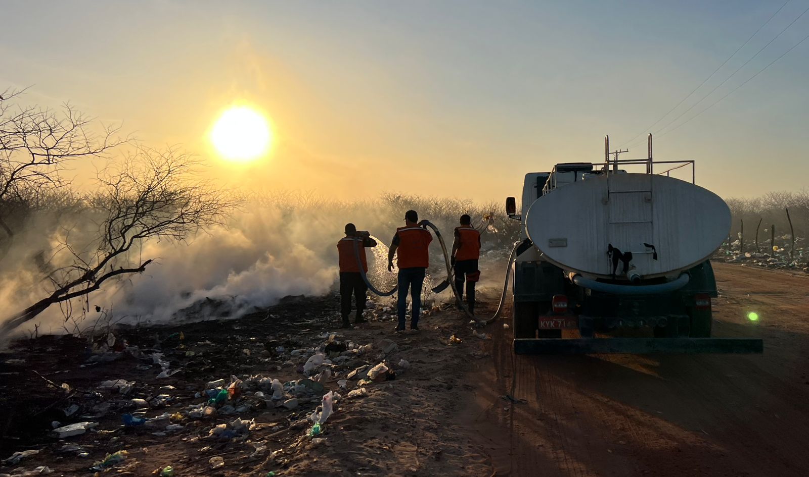 Mais um incêndio criminoso atingiu as imediações do aterro sanitário de Guamaré