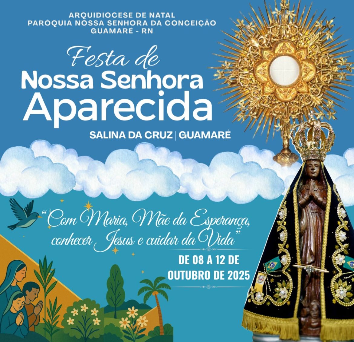 Programação da Festa de Nossa Senhora Aparecida 2025.