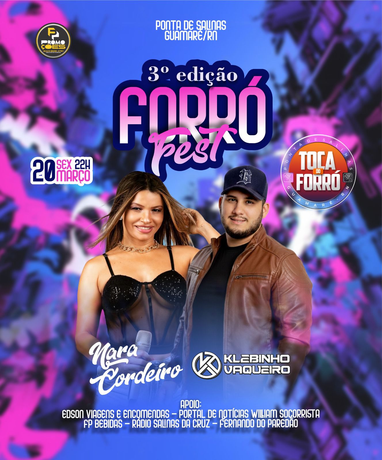 VEM AI O 3° FORRÓ FEST NA TOCA DO FORRÓ EM PONTA DE SALINA GUAMARÉ-RN